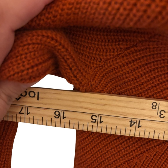 Chico’s Burnt Orange Cutout Turtleneck Flared Sleeve Sweater Size 0 (S/M) Boho - Picture 9 of 9